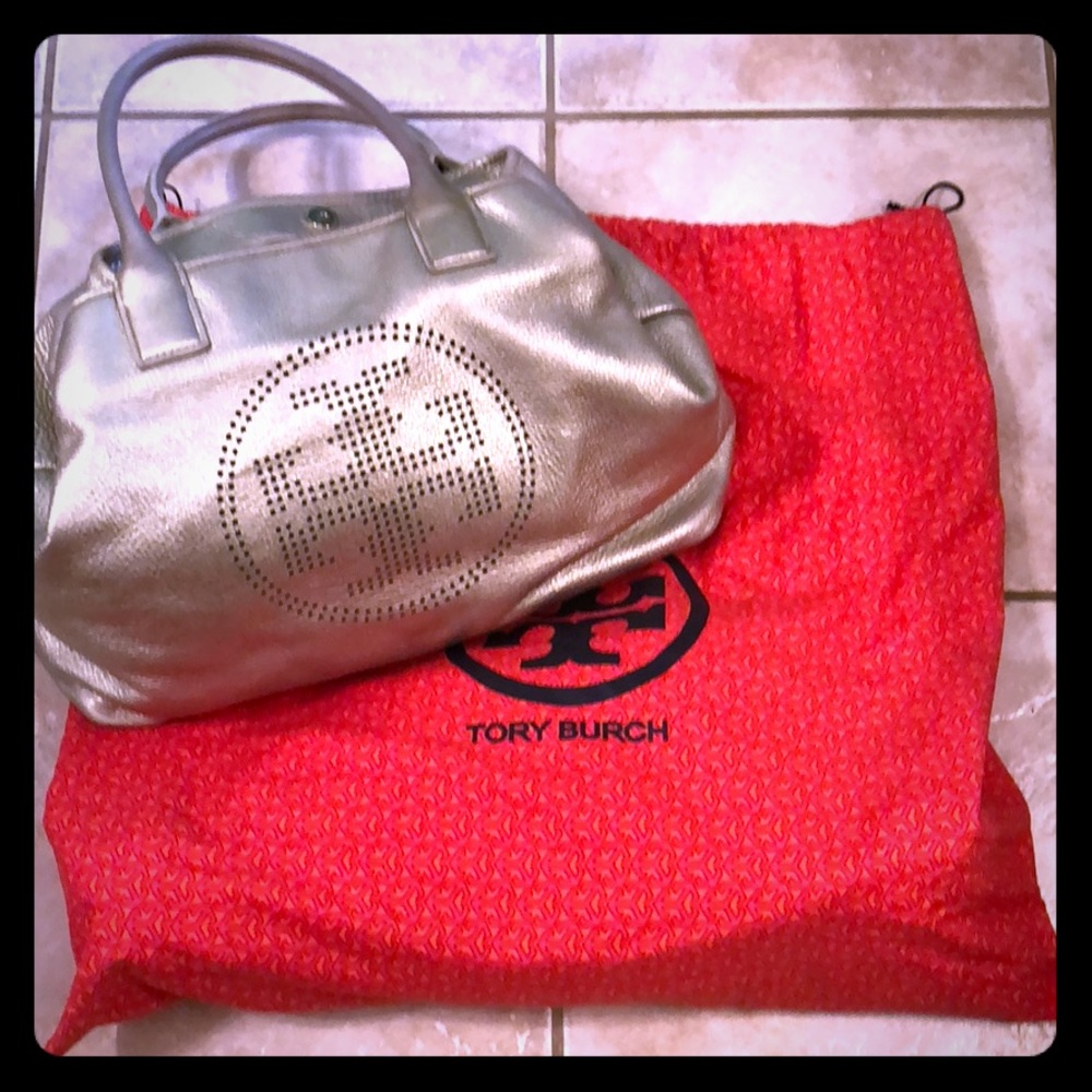 Tory Burch gunmetal Tote